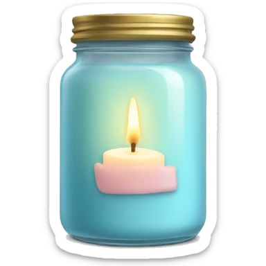 pastel blue candle in a jar sticker