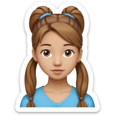 Девушка, светло русые, длинные волосы, собранные в хвост, серые глаза sticker