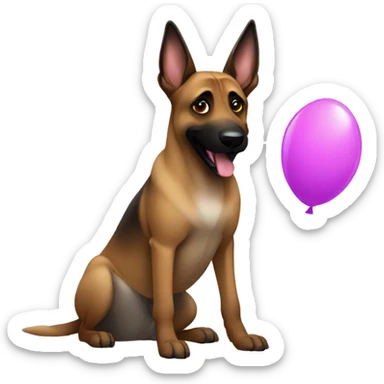 malinois funny with baloon sticker