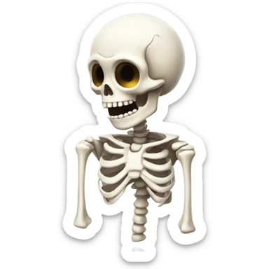 skeleton being cute sticker