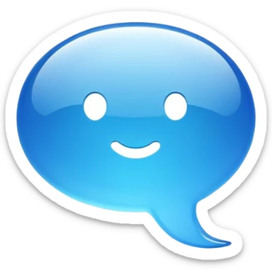 Simple message chat bubble with subtle AI symbol sticker