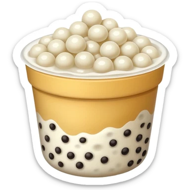 Pile of only white boba sticker