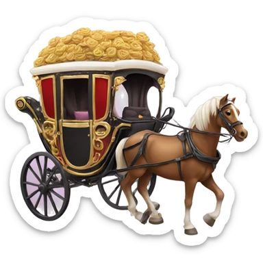 horse carriage full of thinks sticker