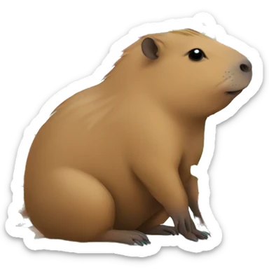 capybara with strawberries sticker