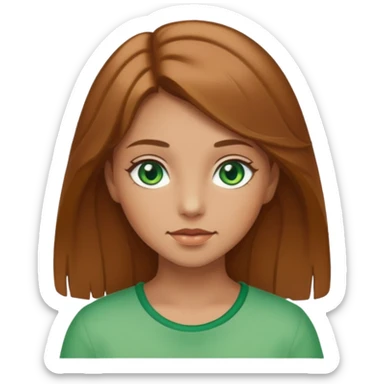 Carmel skin girl green eyes light brown hair  sticker
