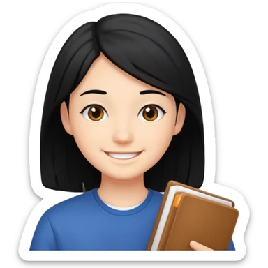 ESTUDIANTE CON CABELLO NEGRO sticker