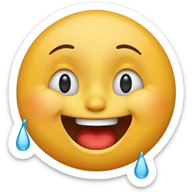 Crazy laughing emoji in tears sticker