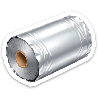 A roll of aluminum foil (papel aluminio) sticker