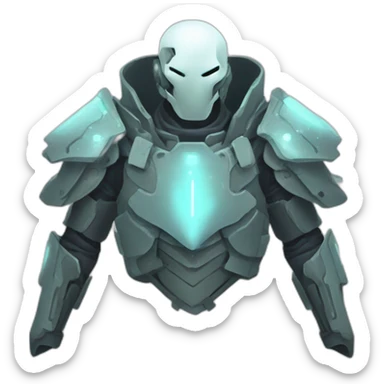 futuristic Phantom Infiltration armored breastplate ghost effect sticker