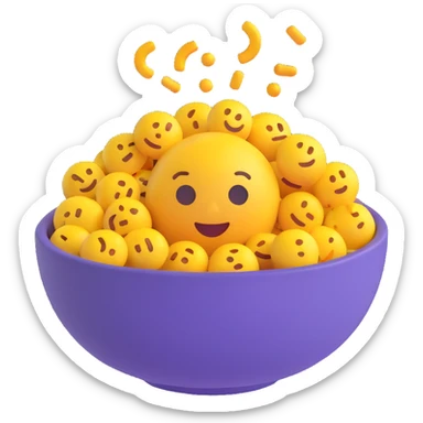 AI emoji, malatang bowl with circuit patterns, steam shaped like binary code, cheerful expression sticker