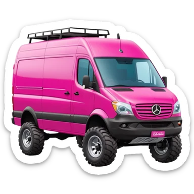 Barbie’s hot tacos Extended length Sprinter 4500 van high roof off road delivery truck capable of rock and desert racing  sticker