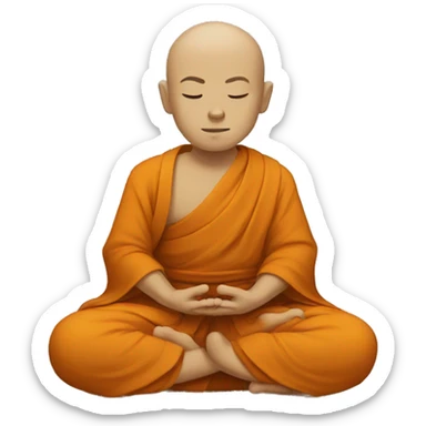 meditating monk  sticker