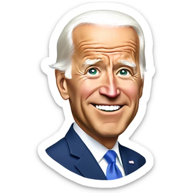 Joe Biden in a trump 2024 hat sticker