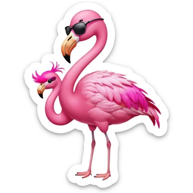 flamingo with sunglasses sticker