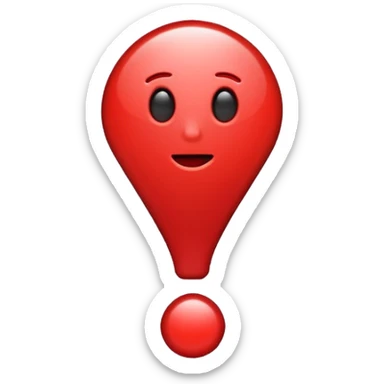 exclamation mark full red no face sticker