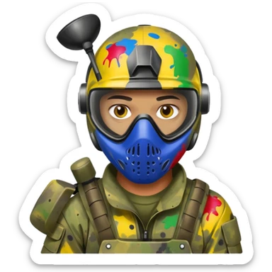 paintball player face distinct sticker