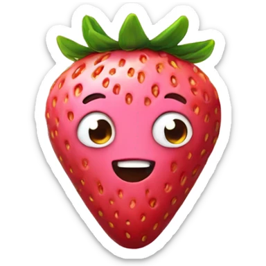 A strawberry that is dipped in pastel pink chocolate  sticker