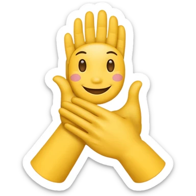 Make a self-clasping handshake emoji in the style of the usual emoji of a handshake sticker