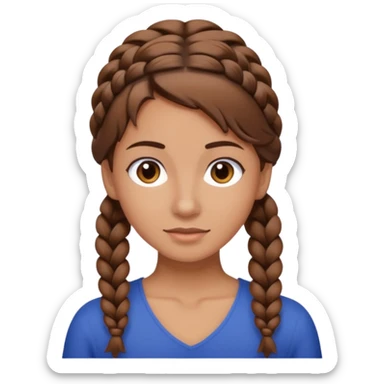 French braid brown hair sticker