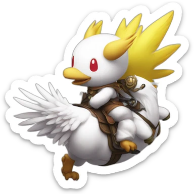 Moogle riding chocobo ff9 sticker