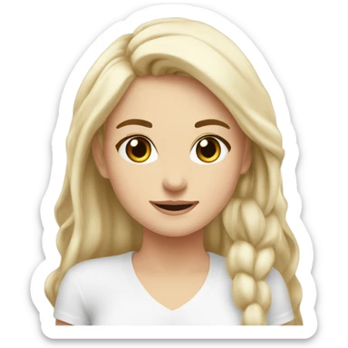 White girl feeling grateful ￼ sticker