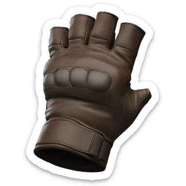 fingerless brown leather tactical glove sticker