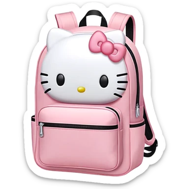 Light pink backpack hello kitty sticker