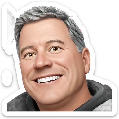 smiling boy with grey hair sticker