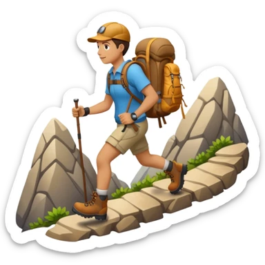 Hiking uphill sticker