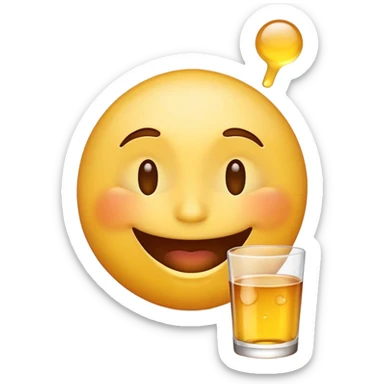 A drunk yellow emoji that doesn't feel good but very happy sticker