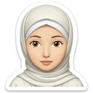 Muslim woman wearing all white hijab in sajdah sticker