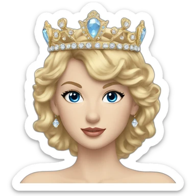 taylor swift blonde crown blue eyes sticker
