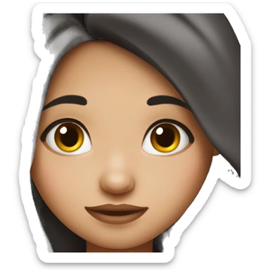 girl with dark hair and a mole оn her cheek  sticker