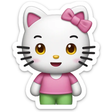 standing hello kitty emoji  sticker