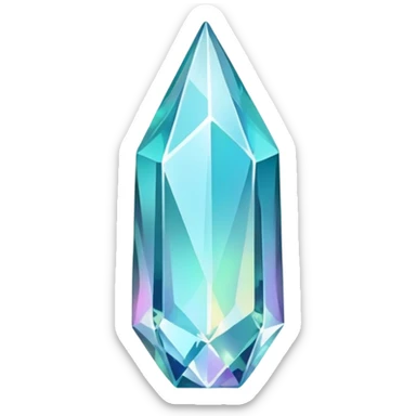 Cyan iridescent nebula crystal shard sticker