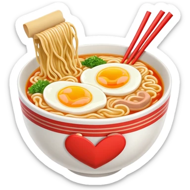 Ramen bowl with heart for 'Dynamite' by BTS sticker