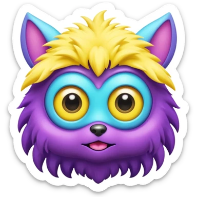 Purple and yellow and Cyan Fakémon-Pokémon-Digimon-Spectrobe-Fursona-creature sticker