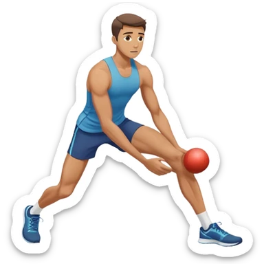 male runner hamstring stretch sticker