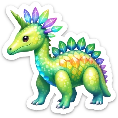 Shiny Exotic Cute Nebulae Sparkly Meganium-Aurorus-Amaura-Hybrid-Creature with pattern-markings sticker