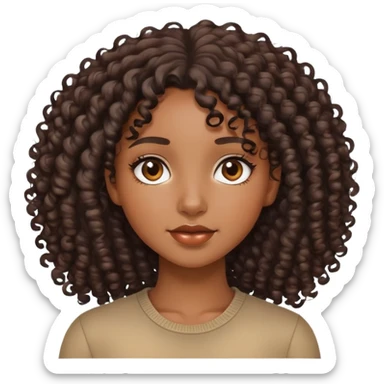 pretty black girl with curly hair sticker