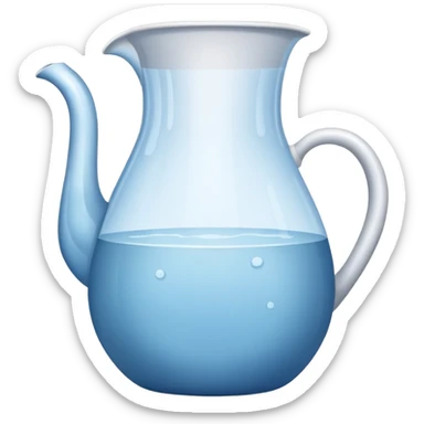 water jug, ceramic pitcher with water sticker