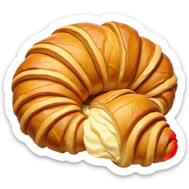 croissant font U sticker