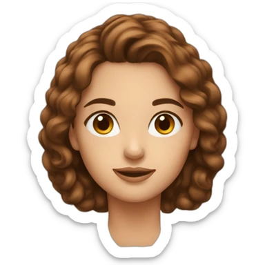 beautiful women face with brown hair sticker