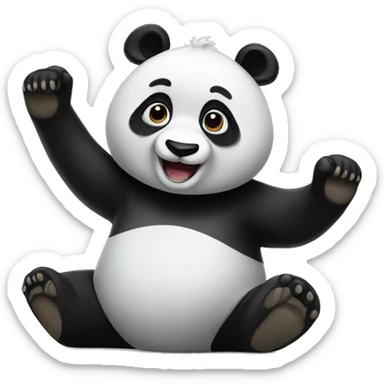 Panda waving sticker