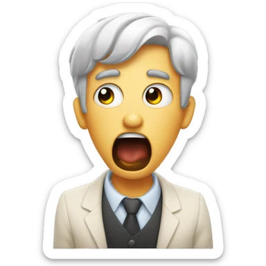 yawn covered by hand and annoyed eyeroll sticker