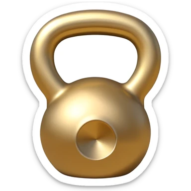 beige and gold kettlebell, sleek minimal sticker