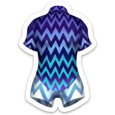 zig-zag-patterned striking indigo-violet-blue-cyan-gradiented with dark undertones, white underside, thunderous stormy edgy badass realistic Vernid-Sergal-Genet-Trico-fantasy-creature-species by LiLaiRa, full body sticker