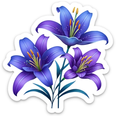 blue and purple lilies sticker