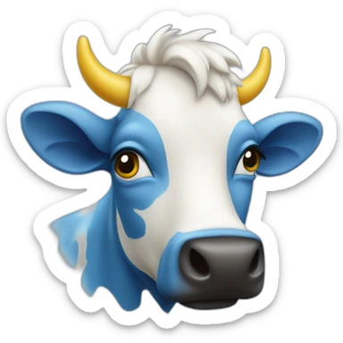 Vache bleu avec des taches jaunes sticker