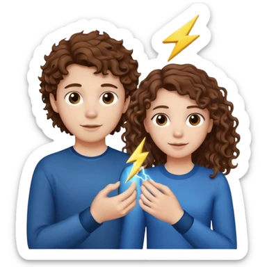 a 15 year old white girl with brown curly hair but she has lightnings in it with a brown haired white boy who gave her a promise ring sticker